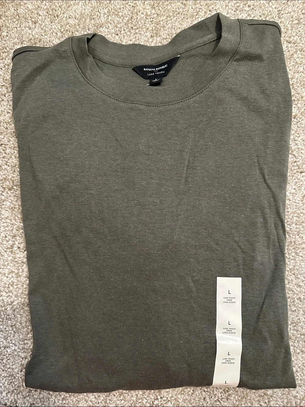 Banana Republic Grey Heather Luxe Crewneck Long Sleeve Tee NWT
